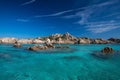 Scenic Sardinia island landscape. Italy sea coast with azure clear water. Royalty Free Stock Photo